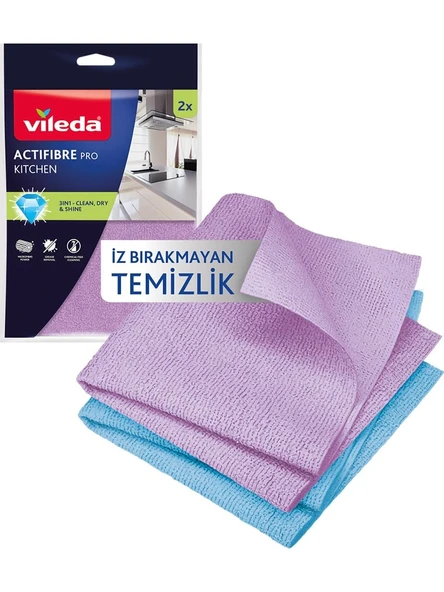 Vileda Actifibre Pro Kitchen Mikrofiber Bez, PVA Kaplama, İz Bırakmayan Tasarım ürün görseli 1