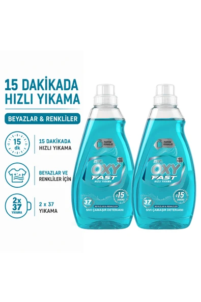 MR.OXY Mr. Oxy Fast Hızlı Yıkama Sıvı Çamaşır Deterjanı Beyazlar&Renkliler İkili ürün görseli 1