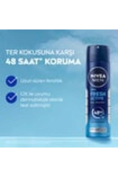NIVEA MEN Fresh Active Sprey 150 ml X 3 ADET - Resim 3