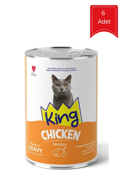 King Sos İçinde Tavuklu Kedi Konservesi 400 Gr X 6 Adet ürün görseli 1