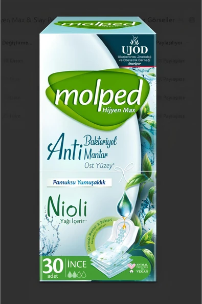 Molped Süper Ekonomik Paket Hijyen Max Günlük Ped 30'lu ürün görseli 1