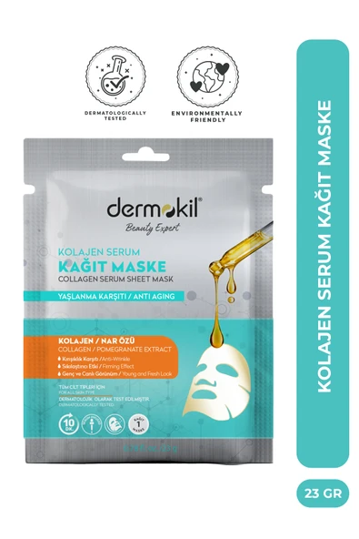 Dermokil Kolajen İçeren Yaşlanma Karşıtı Kağıt Yüz Maskesi 23 g ürün görseli 1