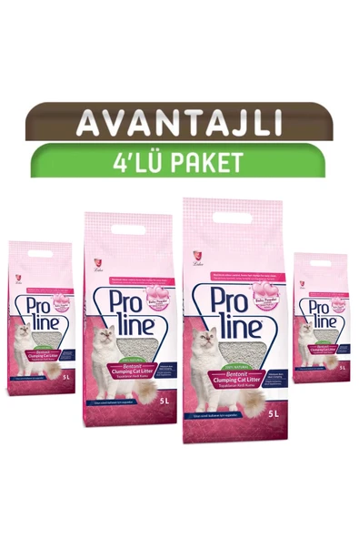 Proline Proline Bebek Pudra Kokulu Bentonit Kedi Kumu 5 Lt Ince Tane Topaklanan Kedi Kumu ürün görseli 1