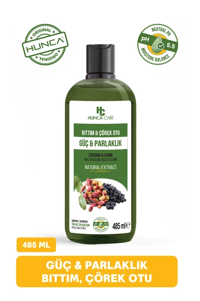 Hunca Care Bıttım Ve Çörek Otlu Bitkisel Şampuan, Saç Beslemeye Yardımcı, 485 ml ürün görseli 1