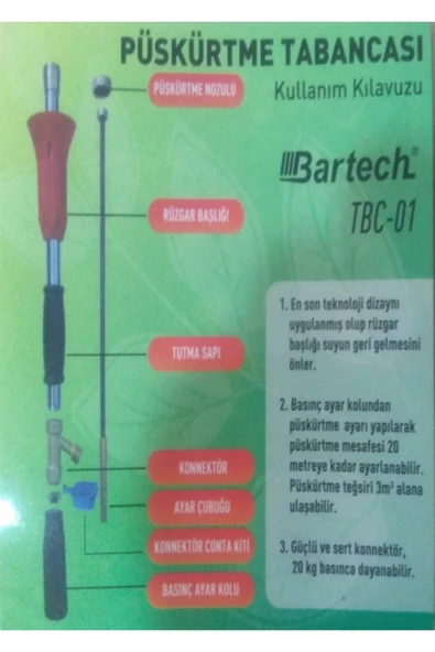 BARTECH Tbc01 Ilaçlama Pompa Tabancası, Yüksek Kalite - Resim 4