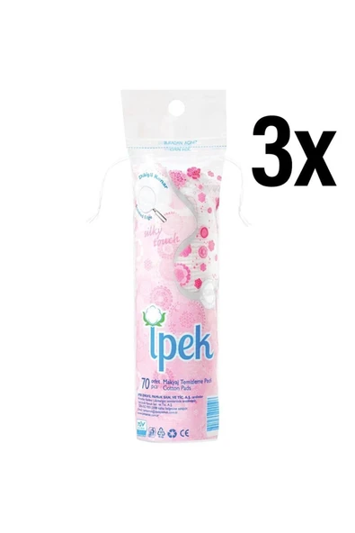 İpek MAKYAJ TEMİZLEME PEDİ 70’li 3 PAKET 210 adet ürün görseli 1