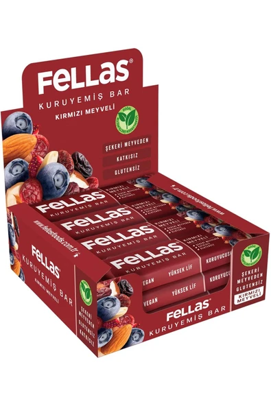 BRF TrendySell Fellas Kırmızı Meyveli Kuruyemiş Bar 30 gr x 12 Adet ürün görseli 1