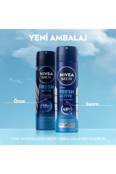 NIVEA MEN Fresh Active Sprey 150 ml X 2 ADET - Resim 2