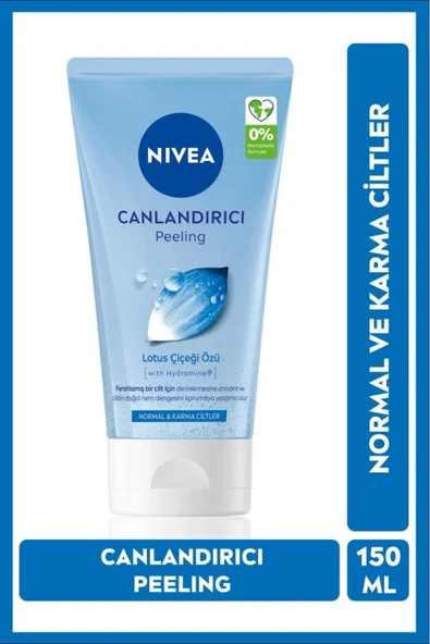 NIVEA Canlandırıcı Yüz Peelingi 150ml, Lotus Çiçeği, Ölü Deri Arındırıcı, E Vitamini, Normal ve Karma Cilt ürün görseli 1