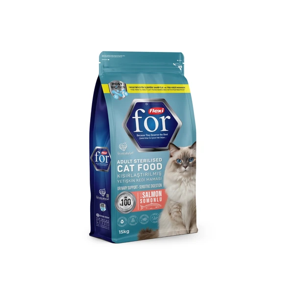 Flexi For Somonlu Kısırlaştırılmış Yetişkin Kedi Maması 15 Kg ürün görseli 1