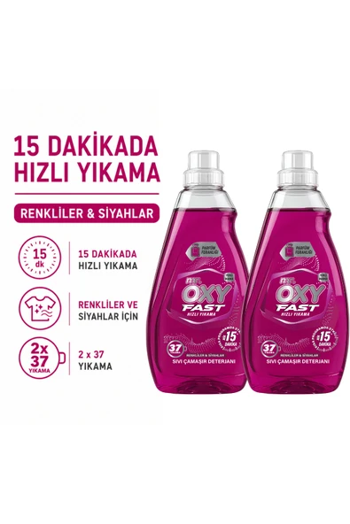 MR.OXY Fast Hızlı Yıkama Sıvı Çamaşır Deterjanı Renkliler&Siyahlar İkili ürün görseli 1