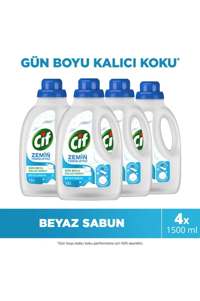 Cif Zemin Temizleyici Beyaz Sabun 1500 ml X4 ürün görseli 1