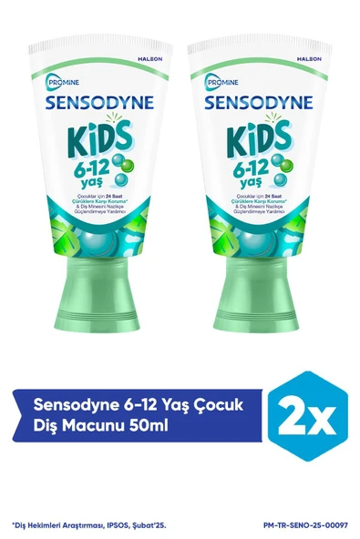 Sensodyne Promine 6 +Yaş Çocuk Diş Macunu 50ml - Bubble Gum Aromalı X 2 Adet ürün görseli 1