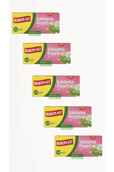 Koroplast 5 ADET KOROPLAST 120’li BUZDOLABI POŞETİ ORTA BOY ürün görseli 1