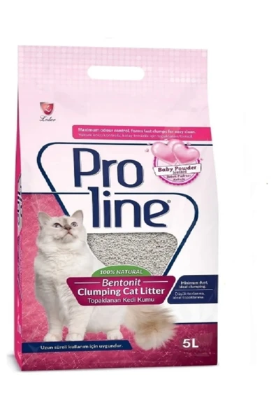 Proline PROLINE 5LT İNCE BEBEK PUDRA BENTONIT KEDI KUMU X 2 ADET ürün görseli 1