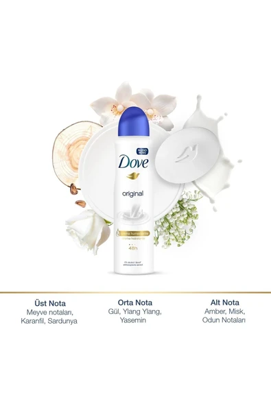 Dove Original Kadın Sprey Deodorant 150 ML - Resim 6
