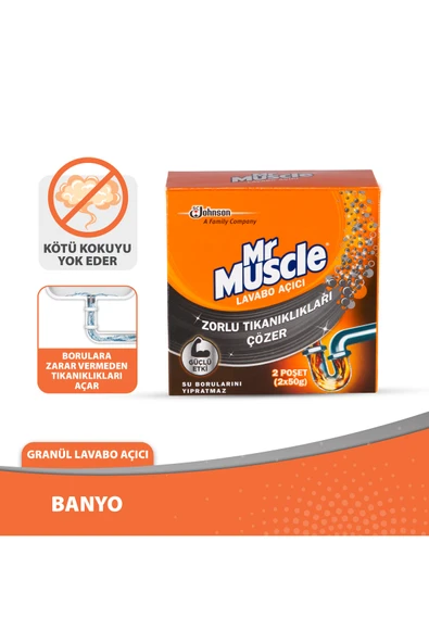 Mr. Muscle Granül Lavabo Açıcı, 2x50g ürün görseli 1