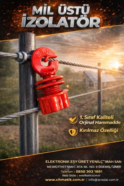 ACR GÜÇMATİK Elektrikli çit izolatörü MİL DEMİR LÜKS 1. SINIF ORJİNAL KIRMIZI 25 Adet ürün görseli 1