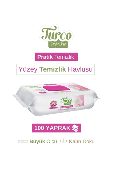 Turco Doğadan Pratik Yüzey Temizlik Havlusu Lotus 100 Yaprak ürün görseli 1