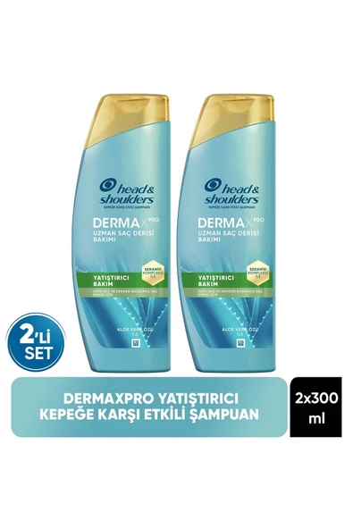 Head & Shoulders DermaXPRO Yatıştırıcı Kepek Karşıtı Şampuan Aloe Vera Özü ve Seramid ile 300ml x 2 Adet ürün görseli 1
