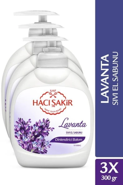 Hacı Şakir Lavanta Dinlendirici Bakım Sıvı El Sabunu 300 ml x 3 Adet ürün görseli 1