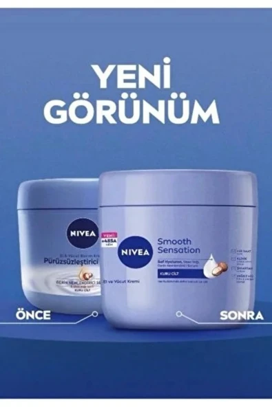 NIVEA Pürüzsüzleştirici El & Vücut Bakım Kremi 400 ml ürün görseli 1