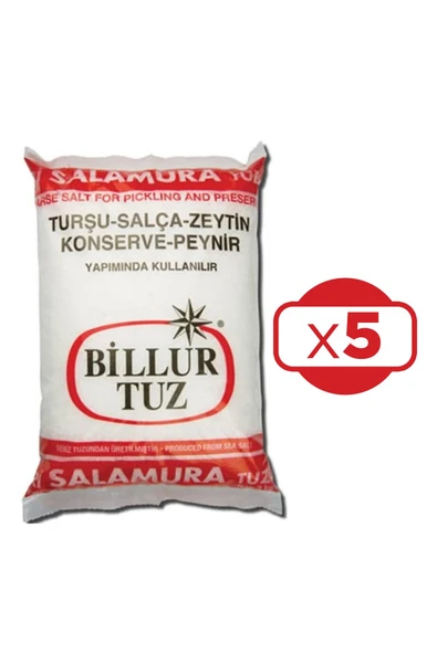 Billur Tuz Billur İri Salamura Tuz 3000 gr x 5 Adet (15 kg) ürün görseli 1