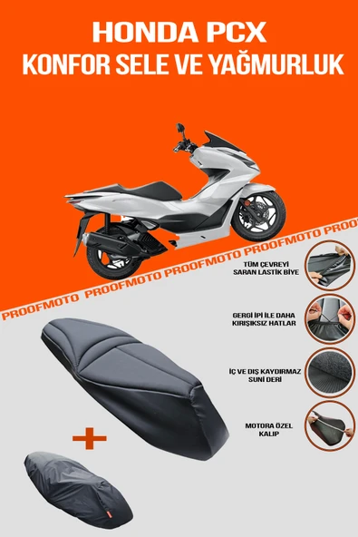 HONDA PCX Konfor Sele ve Yağmurluk Kılıf ürün görseli 1