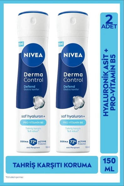 NIVEA Derma Control Defend Kadın Sprey Deodorant 150 ml 2 Adet ürün görseli 1