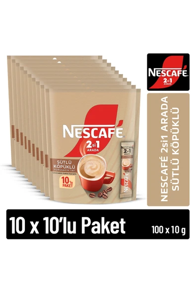 Nescafe 2si1 ARADA SÜTLÜ KÖPÜKLÜ 10(10x10g) ürün görseli 1