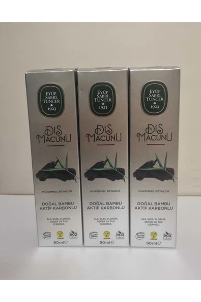 Eyüp Sabri Tuncer Doğal Bambu Karbonlu Diş Macunu 90 ml-3 Adet- Doğal Bambu Aktif Karbonu ile Mükemmel Beyazlık! ürün görseli 1