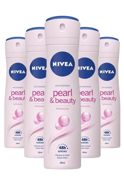 NIVEA Deo Sprey 150 ml Pearl Beauty Kadın * 5 ADET ürün görseli 1