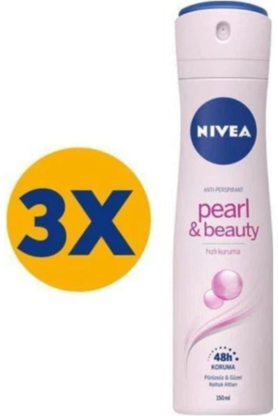 NIVEA Pearl & Beauty 150 ml 3 Adet Deo Sprey ürün görseli 1