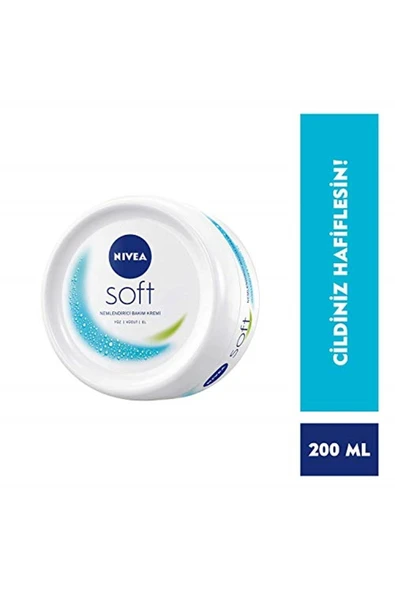 NIVEA Soft Krem 200 Ml, Nemlendirici Bakım Kremi, Yüz, Vücut, El, Jojoba Yağı Ve E Vitamini Ile Cil ürün görseli 1