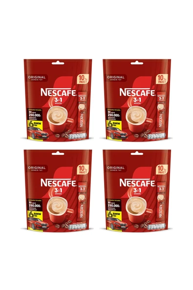 Nescafe 3ü1 Arada Original 10'lu Ekonomik Paket X 4 Adet ürün görseli 1