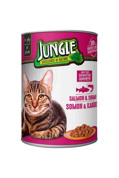 Jungle Kedi Konservesi Somonlu Karidesli 415 gr ürün görseli 1