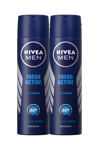 NIVEA Fresh Active Erkek Sprey Deodorant 150 Ml X2 ürün görseli 1