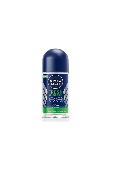 NIVEA Men Fresh Sensation Roll on Deodorant, 72 Saat Anti-perspirant Koruma, 50ml ürün görseli 1