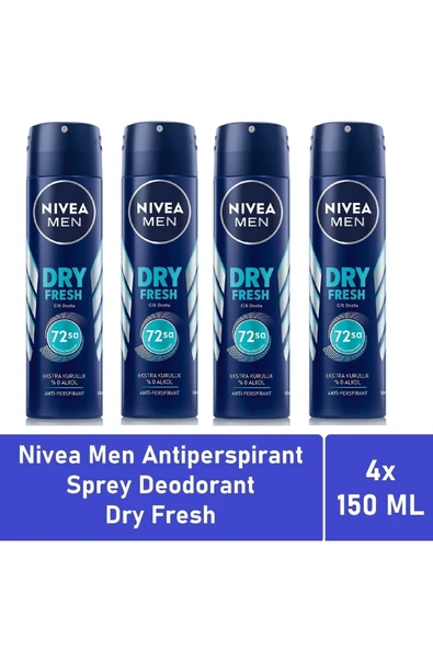 NIVEA Men Deodorant Dry Fresh 150 ML - 4'lü Avantaj Paketi ürün görseli 1