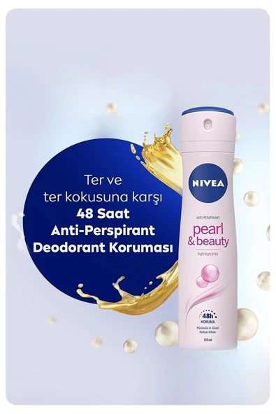 NIVEA Pearl ve Beauty 150 ml Kadın Sprey Deodorant 4005900156327 ürün görseli 1