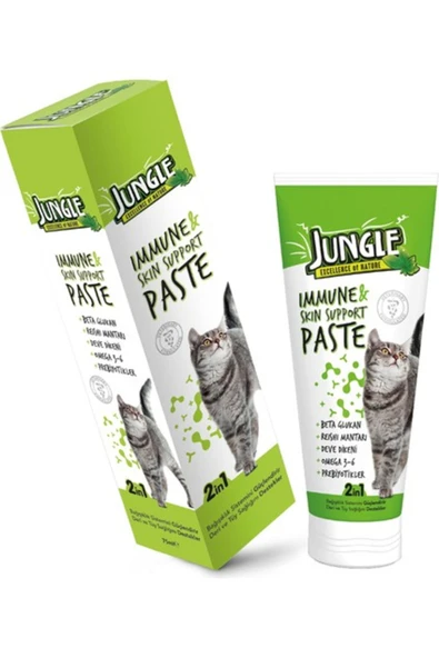 Jungle Bağışıklık ve Deri Tüy Sağlığı Destekleyici Kedi Vitamin Macunu 75 ml. ürün görseli 1