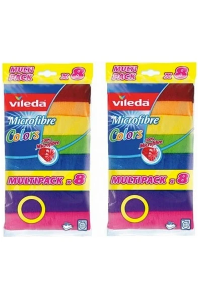 Vileda Mikrofiber Temizlik Bezi Colors 8 Li X 2 Adet ürün görseli 1