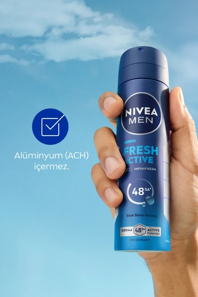 NIVEA Men Fresh Active Deodorant 150 ml + Fresh Active Roll On 25 ml - Resim 3