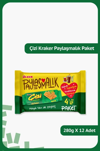 Ülker ÇİZİ Peynirli Kraker - 4'lü Paket - 280 gram - 12 Adet ürün görseli 1