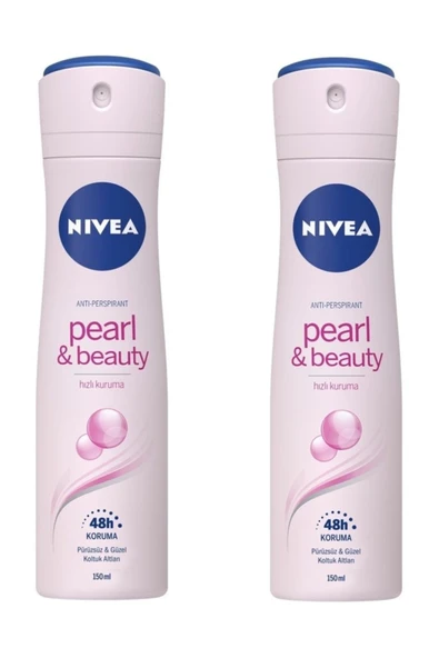 NIVEA Beauty Pearl Inci Özleri Sprey Deodorant 150 Ml Kadın 2'li Set ürün görseli 1