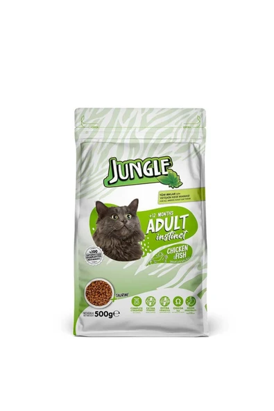 Jungle Tavuk-Balıklı Yetişkin Kedi Maması 500 Gr ürün görseli 1