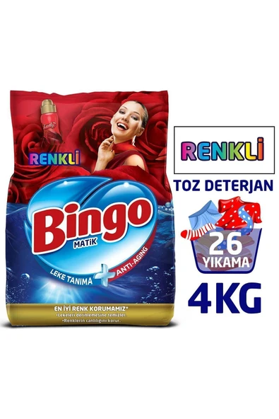 Bingo Matik Toz Çamaşır Deterjanı Renkli 4 Kg ürün görseli 1