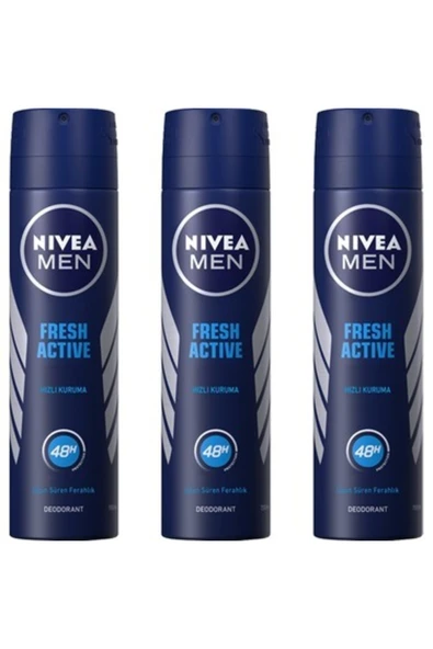 NIVEA Fresh Active 48 Saatlik Deodarant 150 ml X 3 Adet ürün görseli 1