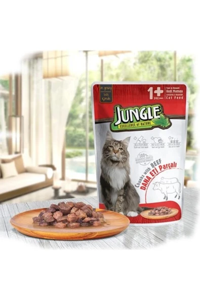 Jungle Pouch Dana Etli Yetişkin Kedi Maması 100 gr ürün görseli 1