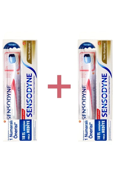 Sensodyne Diş Macunu Tam Koruma 75 Ml + Kırmızı Diş Fırçası Diş Eti Bkm 2'li Avantaj Paket ürün görseli 1